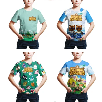 2020 Hayvan Geçişi 3D Baskılı Çocuk t shirt Moda İlkbahar/Yaz Kısa Kollu gömlek Harajuku streetwear çocuklar için  0