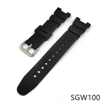 Spor Silikon Kayış Casio G-Shock SGW-100 SGW100 akıllı saat Su Geçirmez Siyah Bilekliği Paslanmaz Çelik Toka Bilek Kayışı  10