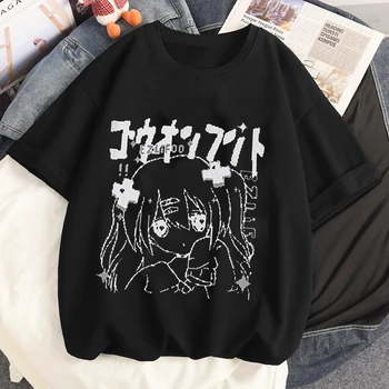 Kadın T-shirt Süt Tatlı Baskı kısa kollu tişört Yaz Anime Kız Tatlı ve Baharatlı T Shirt Harajuku Yaz y2k Giysileri Üstleri  10