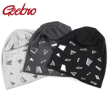 Geebro Kadın Rahat Moda Ayna Aksesuarları Şapka Yeni Bahar Yumuşak Bayanlar bere Kış Baggy Gorro Kız kap  5