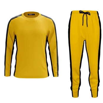Bruce lee T-shirt pantolon yetişkinler sarı wushu üniformaları kung fu seti wu shu çin kostüm elbise erkekler için dövüş sanatları setleri  5
