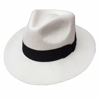 Klasik Yün Keçe Gangster Beyefendi Beyaz Fötr Şapka Erkekler İçin 1920'lerin Partisi  3