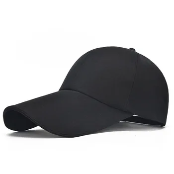 Ekstra Uzun Fatura Düz Ayarlanabilir beyzbol şapkası Şapka Snapback Kap Yaz UV Koruma Seyahat Plaj Kap Kanvas Kap  5