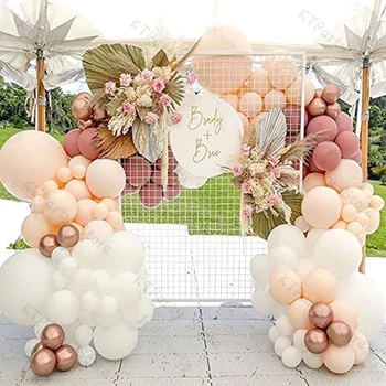 Krem Şeftali Balon Kemer Garland Seti Gelin Düğün Dekorasyon Krom Gül Altın Gri Pembe Bebek Duş Doğum Günü Partisi Dekoru  10