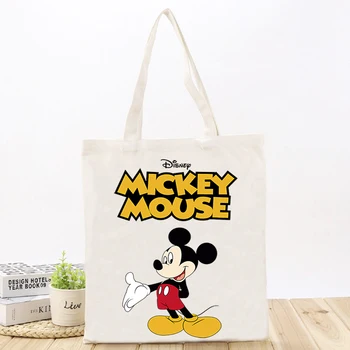 Disney Mickey kadın Omuz Çantası Baskılı Moda Güzel Serisi Kanvas Çanta Su Geçirmez Basit Eğlence Büyük Kapasiteli alışveriş çantası  10