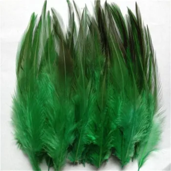 Yüksek kalite 50 adet yeşil güzel 10-15 cm / 4-6 inç doğal sülün boyun tüyleri DIY giyim şapka dekorasyon  10