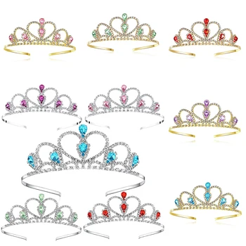 2022 Moda Prenses Gelin Taç Kristal Headdress saç aksesuarları Kız Taklidi Headdress Gelin Parti Düğün Saç Erişim  3