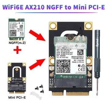 WiFi Intel AX210NGW 5374Mbps Kablosuz Kart Bluetooth 5.2 Mini Pcıe Adaptörü M. 2 Wi-Fi 6e WLAN Kartı 802.11 AX Dizüstü Bilgisayar / PC  5