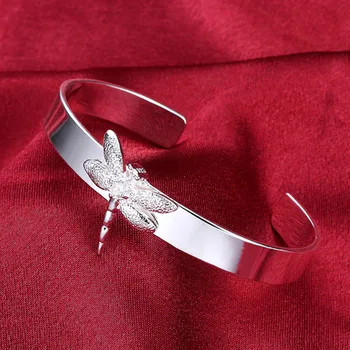 DOTEFFIL 925 Ayar Gümüş Yusufçuk Pürüzsüz bileklik bileklik Kadın Düğün Nişan Moda Charm Parti Takı  10