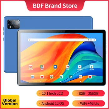 Orijinal BDF Pro Tablet Pc 10.1 İnç 8GB RAM 256GB ROM Android 12 On Çekirdek 3G 4G LTE İnternet WiFi İnternet BT Küresel Sürüm  3