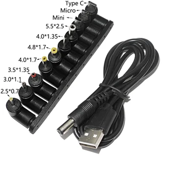 USB'den DC'ye Güç Kablosu Jakı USB DC 4.8*1.7 2.5*0.7 3.5*1.35 4.0*1.7 5.5*2.5 mm Tipi C 5 V DC Varil Jack USB Güç Kablosu Konektörü  1