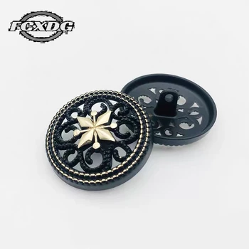 10 adet Siyah Hollow Vintage Metal Düğmeler Giyim Dikiş Aksesuarları için Moda Ceket Ceket Düğmeleri Giyim Dekorasyon Düğmeleri  10