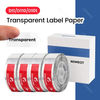 Niimbot D101 D11 D110 Şeffaf Etiket Baskı Kağıdı Adı Etiket Yapışkanlı Kitap Kırtasiye D11 Etiketleme Makinesi Etiketleri Rulo  5