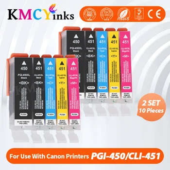 KMCYınks 5 Renk Uyumlu PGI 450 CLI 451 Mürekkep canon için kartuş PIXMA IP7240 MG5440 MG6340 MX924 MG7140 MG6440 Yazıcılar  3