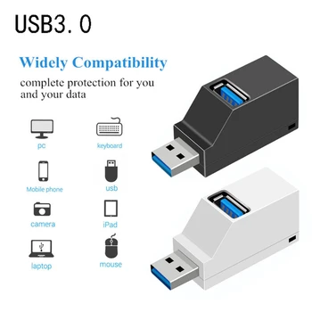 USB 3.0 Hub 3 Port Taşınabilir Hızlı Veri Transferi USB Splitter Bilgisayar Dizüstü Yerleştirme İstasyonu 2.0 Hub Adaptörü PC Aksesuarları  5