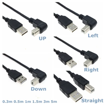 USB 2.0 A B Tipi Erkek 90 Derece yukarı, Aşağı, sol ve Sağ Köşe Kablosu Canon Epson HP İçin ZJiang Etiket Yazıcı DAC  4