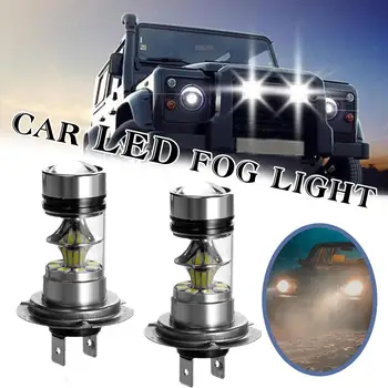 Araba LED sis ışık H7 100 W süper parlak DRL ampuller dönüşüm kiti 6500 K otomobil sis lambası  10