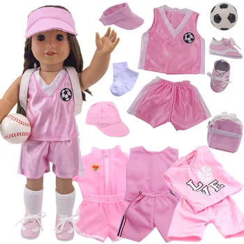 Oyuncak bebek giysileri Giysileri Pembe Cseries Pembe Serisi Spor 18 İnç amerikan oyuncak bebek 43 Cm Yeni Yeniden Doğmuş Bebek Giysileri, Nesil Hediye  10