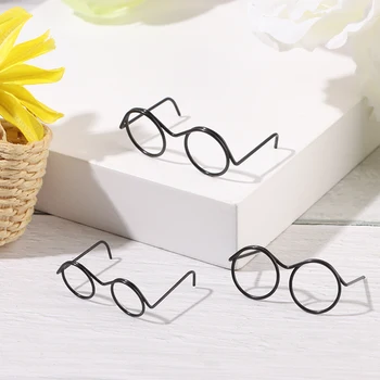 5 Adet Sevimli Yuvarlak Bebek Gözlük Çerçevesi Lenssiz Mini Oyuncak Gözlük Moda Retro Lenssiz Gözlük Bebek Aksesuarları  5