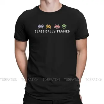 Space Invaders Çekim video oyunu Klasik Eğitimli Tshirt Siyah Erkekler için Büyük T Shirt Grafik erkek Üstleri Streetwear  10