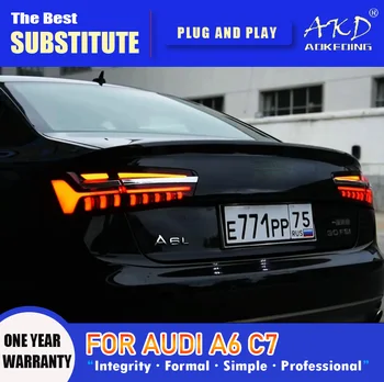 AKD Kuyruk Lambası Audi A6 C7 led arka lambası 2012-2016 A6L Arka Sis Fren Dönüş Sinyali Otomotiv Aksesuarları  10