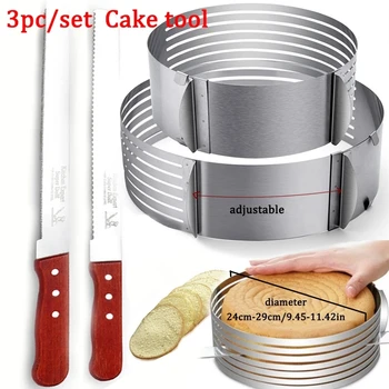 Ayarlanabilir Kek Katmanlı Kesim Mus Mutfak Şef Tırtıklı Tost Bıçağı Kek Dilimleme Cihazı Kalıp Bakeware Pişirme Kek Araçları  10
