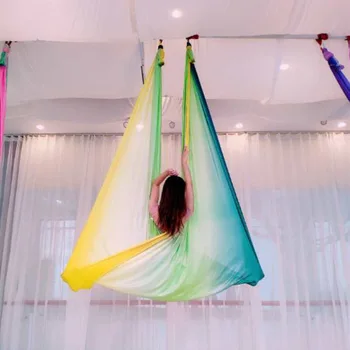 8 metre Çok Renkli Yeni Hava Anti-yerçekimi Yoga Hamak Salıncak Uçan Yoga Yatak Vücut Geliştirme spor fitness ekipmanı Inversiyon Tra  10