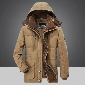 Rüzgar geçirmez kapitone ceket Erkekler Sıcak Polar Rüzgarlık Askeri Erkek Ceket Kış Kapşonlu Parkas Dış Giyim Palto erkek giyim  5