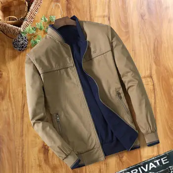 Pamuklu erkek ceket ince, ilkbahar ve sonbahar mevsimlik iş elbisesi çift taraflı orta yaşlı erkek ceket iş elbiseleri büyük kod  10
