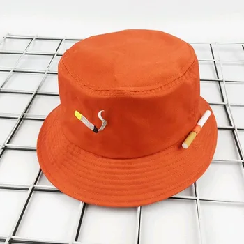Kişiselleştirin sigara nakış kova şapka erkekler kadınlar balıkçılık güneş şapkası Yetişkin kova şapka yaz severler düz şapka  3