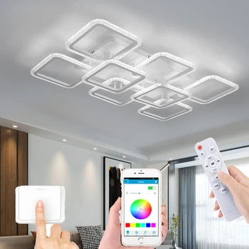 Modern oturma odası avize lamba yatak odası tavan ışıkları mutfak ışıkları otel aydınlatma APP uzaktan kumanda fonksiyonu dimmi  10