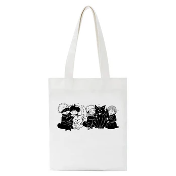 Yeni Anime Tote Çanta alışveriş çantası Harajuku Unisex gündelik çanta Alışveriş omuz çantaları kanvas çanta Kadın süpermarket poşeti  10