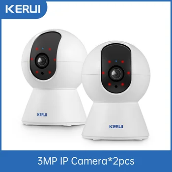 KERUI 2/4 ADET 1080P 3MP PTZ WiFi IP kablosuz kamera Tuya Akıllı Kapalı Ev Güvenlik Gözetim Kamera İle Otomatik İzleme  0