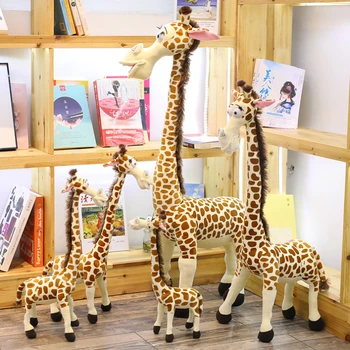 Komik Gerçek Hayat Zürafa peluş oyuncaklar Sevimli Doldurulmuş Hayvan Bebek Yumuşak Simülasyon Zürafa Ev Dekor doğum günü hediyesi Çocuk Oyuncak  10