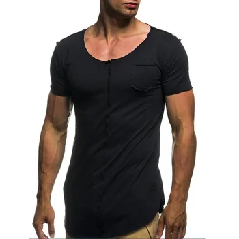 B2076-yaz yeni erkek T-shirt düz renk ince eğilim rahat kısa kollu moda  10