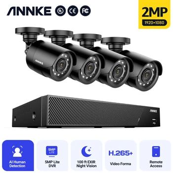 ANNKE 8CH 2MP HD Video Gözetim Sistemi H. 265 + 5in1 5MP Lite DVR İle 4 ADET Hava Açık Güvenlik Kamera Ev CCTV Kiti  10
