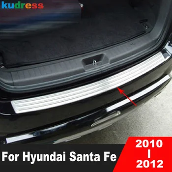 Arka Gövde Tampon Kapak Trim Hyundai Santa Fe 2010 2011 2012 Paslanmaz Çelik Araba Bagaj Kapağı Kapı Eşik Plaka Koruma Aksesuarları  10