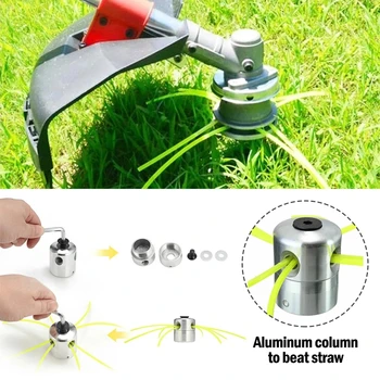 Yeni Alüminyum çim makası Kafa 4 Satır çalı kesici Kafa çim biçme makinesi Aksesuarları Kesme Hattı Kafa Strimmer Değiştirme  4
