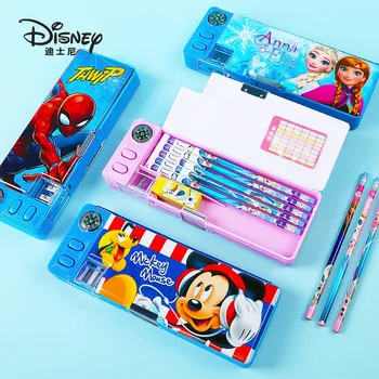 Disney Orijinal Prenses Okul Kalem Kutusu Mickey Mouse saklama kutusu Çift Katlanır Karikatür Kalem Çantası Kırtasiye Okul Malzemeleri  5