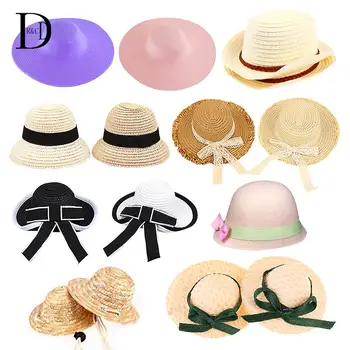 18 Stilleri 1/6 Bebek Şapka Dokuma Hasır Şapkalar DIY Bebek Moda Şapka Uygun Bebek Kızlar İçin El Yapımı Hasır Şapka Bebek Aksesuarları  5