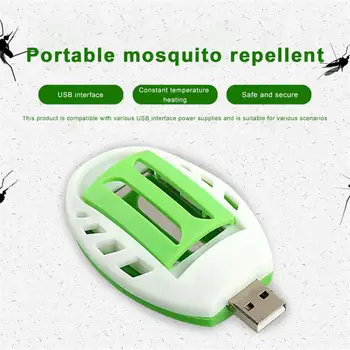 Taşınabilir sivrisinek katili elektrikli sivrisinek kovucu tütsü ısıtıcı USB yeşil + beyaz plastik uyku sinekler haşere kontrolü  10