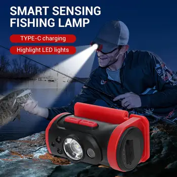 Şarj edilebilir kafa lambası Led kap klipleri indüksiyon güçlü ışık süper parlak kafa monte yem ışık açık balıkçılık için  5