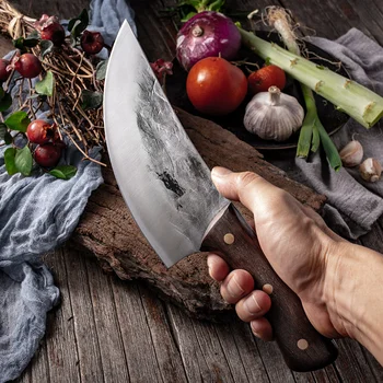 Dövme Mutfak Bıçağı Paslanmaz Çelik Et Cleaver Doğrama bıçağı Sırp Tarzı Sebze Balık Dilimleme Kasap şef bıçağı  10