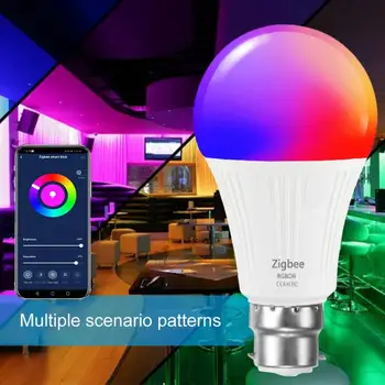 Tuya Zigbee Akıllı İşık Lambası Ampul 7W Renk Değiştirme RGB LED Ampul E27 / B22 APP Uzaktan Alexa Google Ev ile Uyumlu  5
