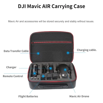 DJI Mavic Hava için Taşıma Çantası saklama çantası Su Geçirmez Drone Vücut Pil Uzaktan Kumanda EVA Çanta Mavic HAVA Kutusu Aksesuarı  5