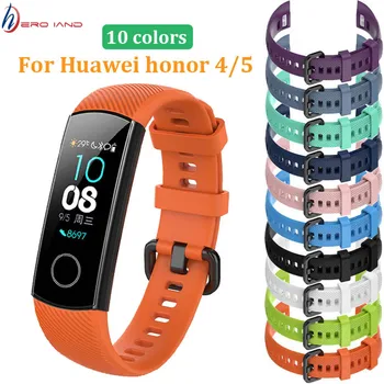 Huawei Onur için Bant 4 5 Yumuşak Silikon saat kayışı Bileklik Değiştirme Onur Band 4 5 Saatler Sapanlar Watchband Bilezik  5