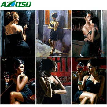 AZQSD 5D Elmas Boyama Yeni Gelenler Kadın El Yapımı Hediye Elmas Nakış Portre Mozaik Oya Ev Dekorasyon  10