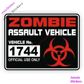 Moda ZOMBİ Saldırı Araç Lisans Uyarı Işareti Araba Sticker Zombi Alan Dünya Savaşı Walking Dead Pvc Uyarı Çıkartmaları KK13cm  10