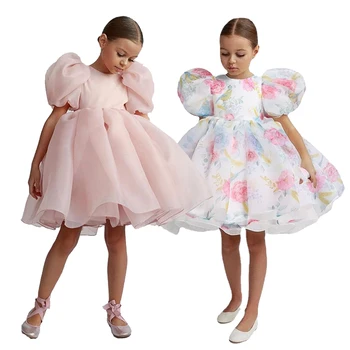 Bebek Kız Çiçek Elbise Çocuklar Nedime Gelinlik Çocuklar için Beyaz balo elbisesi Kızlar Butik Parti Giyim Zarif Frocks  5