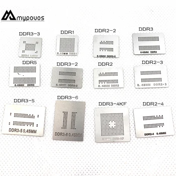 12 adet / grup tam set BGA Reballing Stencil adanmış kiti DDR DDR2 DDR2-2 DDR2-3 DDR3-2 DDR3-3 DDR3-4 DDR5  5